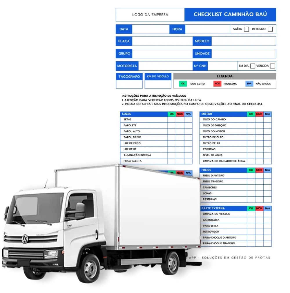 Checklist para Caminhão Baú