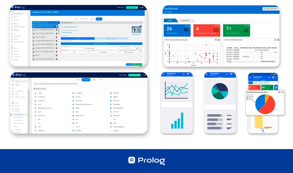 Visão estilo dashboard da torre de controle logístico.