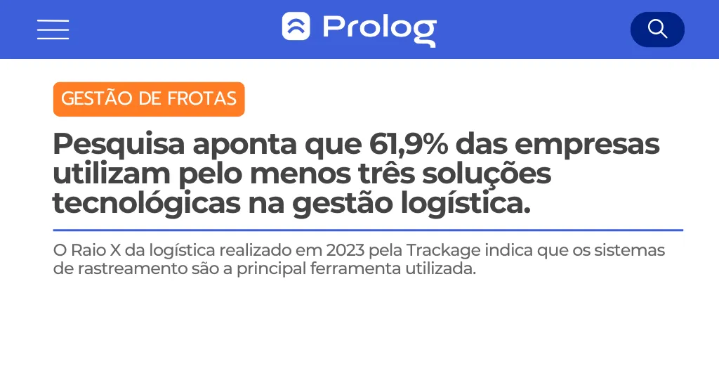 Imagem retratando dados sobre sistemas de gestão de frota do raio X de logística feito pela Trackage em 2023.